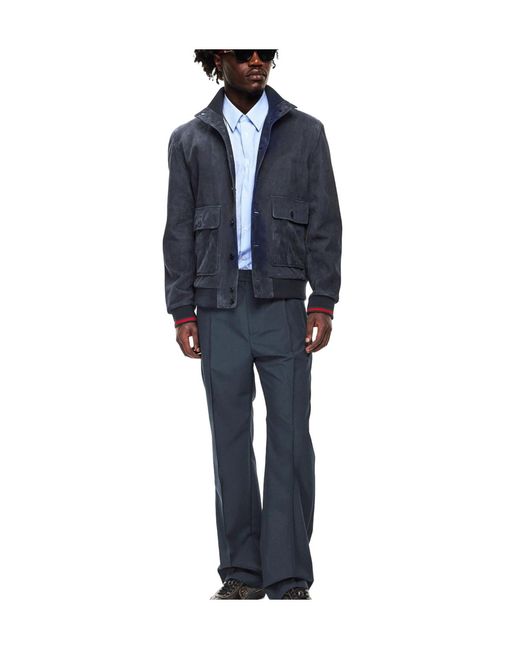Gucci Blue Drawstring Casual Trousers for men