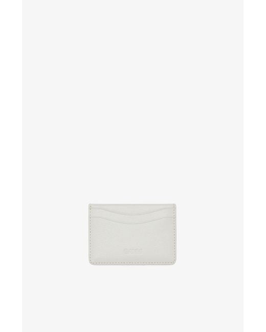 Ganni White Bou Raspberry-Print Card Holder