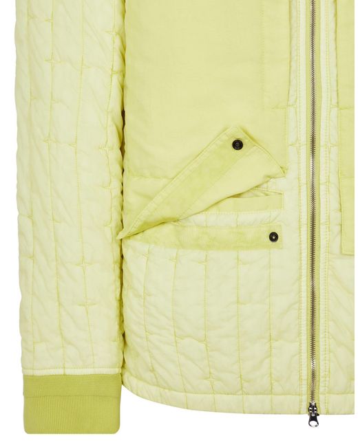 Stone Island Yellow A Cotton-Padded Suit With A Hooded Jacket for men