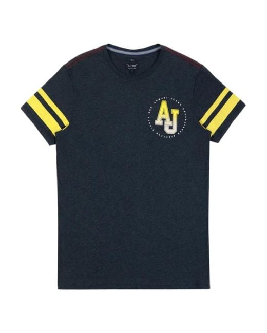 Armani Jeans Blue Round-Necked Logo T-Shirt for men
