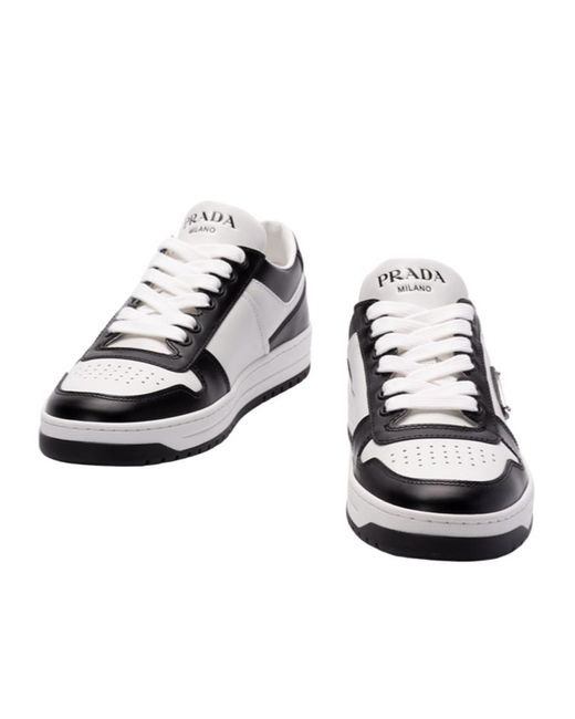 Prada Black Two-Tone Leather Sneakers