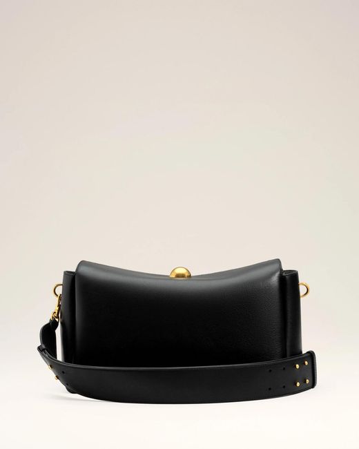 AMI Black Smooth Leather Carrousel Medium Bag