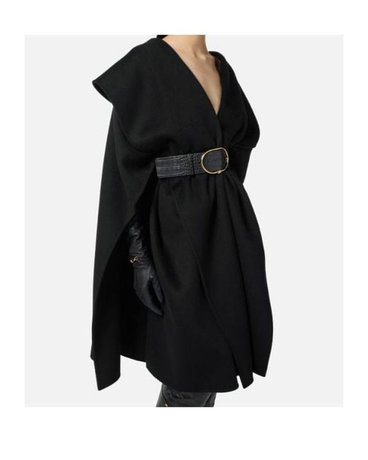 Elisabetta Franchi Black Belted Coat