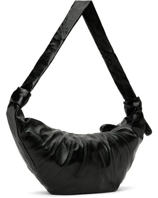 Lemaire Black Large Croissant Leather Bag