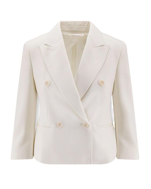 Max Mara White Dorico Button-Up Short Jacket
