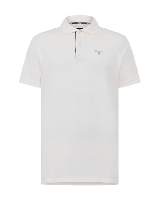 Barbour White Sports Polo Mix Shirt for men