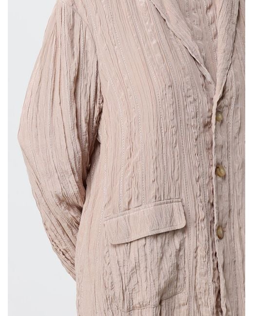 Alysi Pink Crinkled Three-Button Blazer