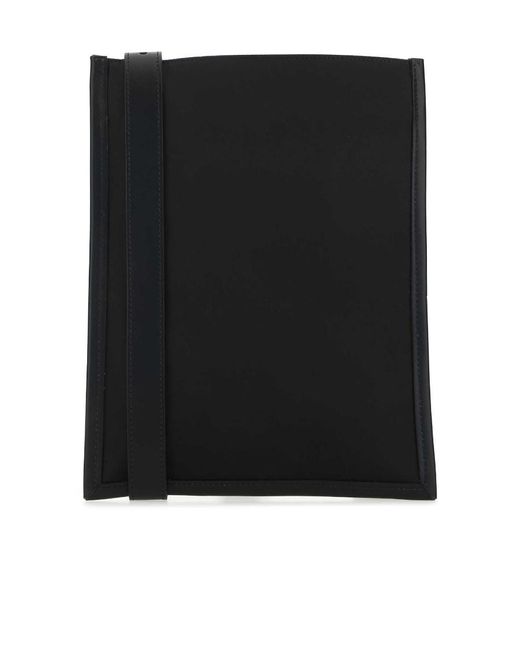 McQueen Black Logo Printed Crossbody Bag for men