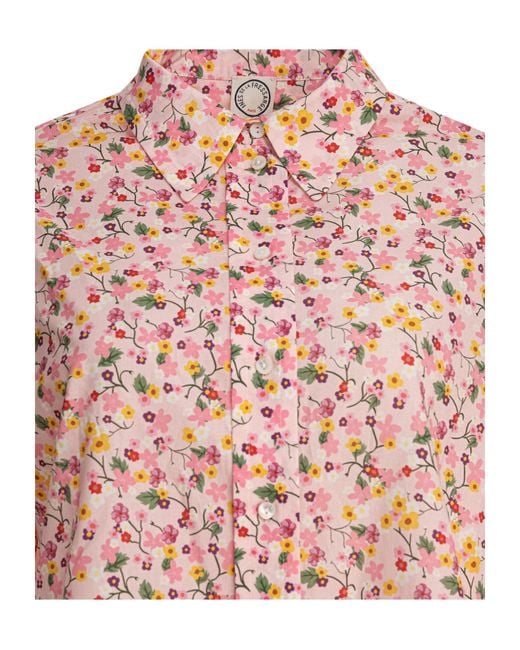 Ines De La Fressange Paris Pink Floral Long Sleeve Top
