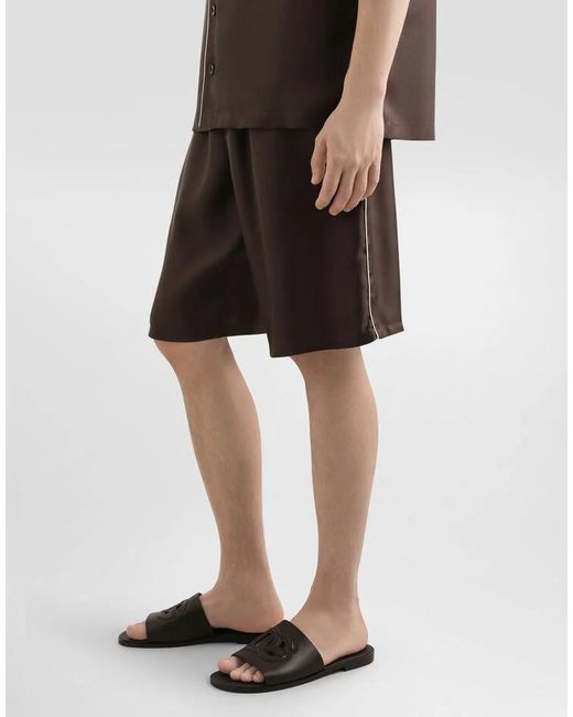 Dolce & Gabbana Black Drawstring-Waist Shorts for men