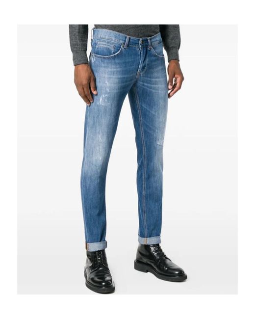 Dondup Blue Stonewashed Jeans for men