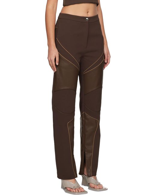 Paris Georgia Brown Patchwork Casual Pants