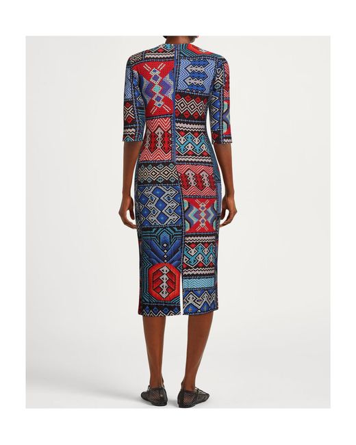 Farm Rio Blue Round Neck Dress