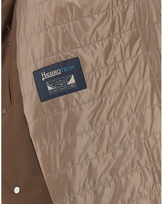 Herno Brown Stand-Collar Parka for men