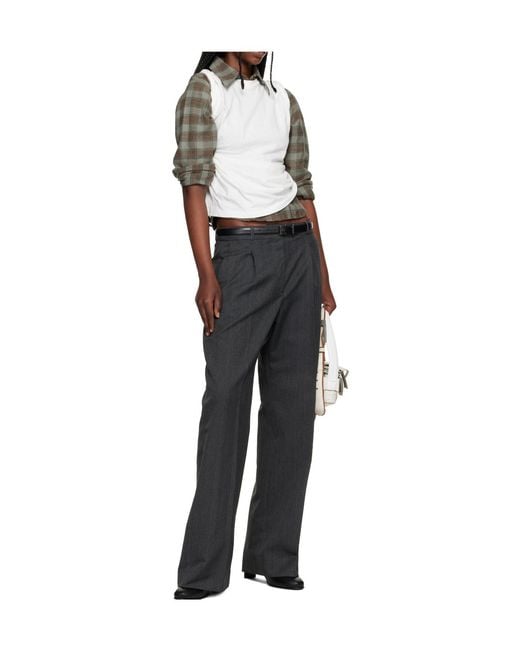 Our Legacy Black Universe Pinstriped Pleated Trousers