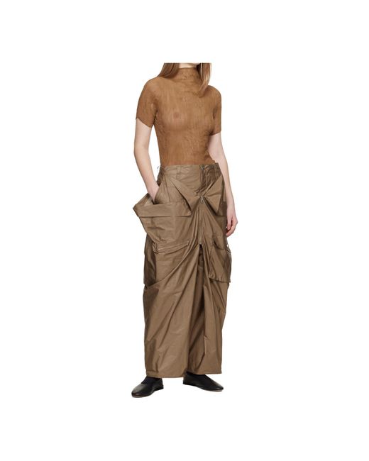 Issey Miyake Brown Twisted Turtleneck Cover-Up