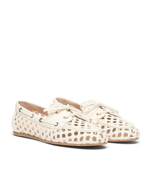 Stuart Weitzman Natural Tinsley Woven Moccasin