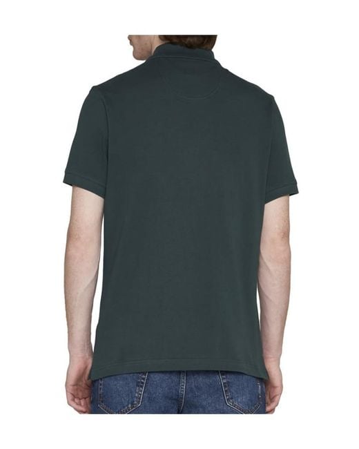 Barbour Green Logo Embroidered Short-Sleeved Polo Shirt for men