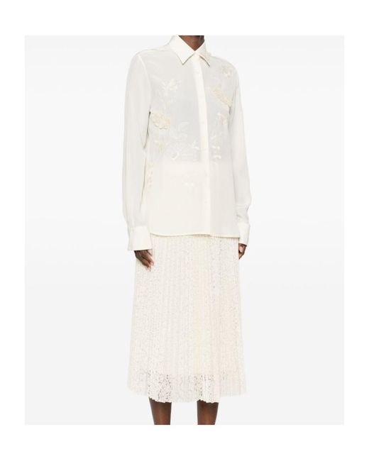 Ermanno Scervino White Floral Shirt