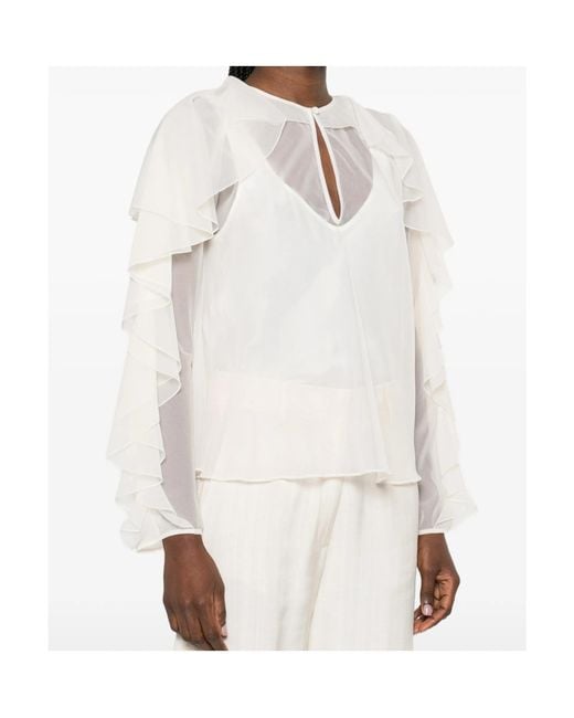 Forte_forte White Ruffled Blouse
