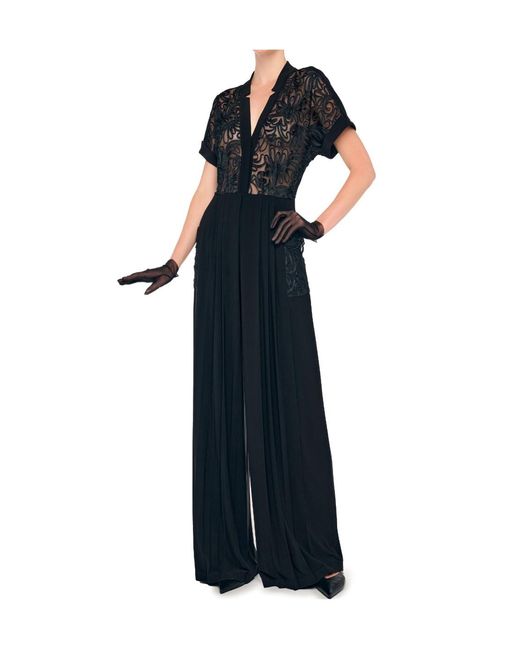 Norma Kamali Blue Geralyn Short-Sleeves Jumpsuit