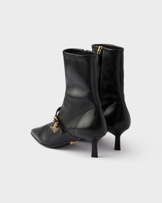Prada Black Stretch Nappa Leather Booties