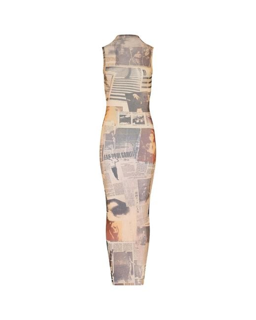 Jean Paul Gaultier White Newspaper Print Dress
