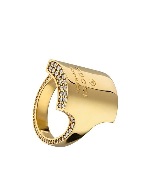 Gucci Metallic Trademark Crystal Ring for men