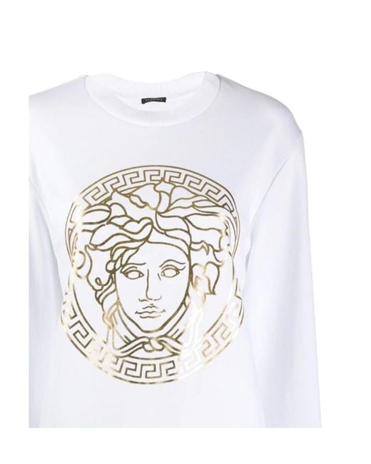 Versace White Printed Pattern Sweater