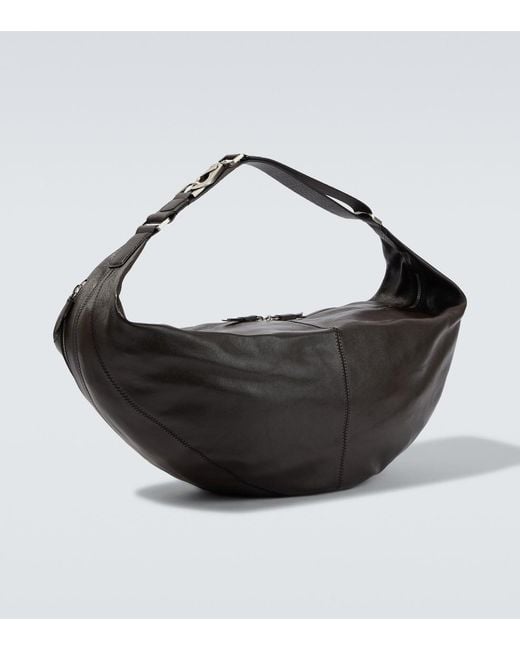 Lemaire Black Belted Leather Top-Handle Bag for men