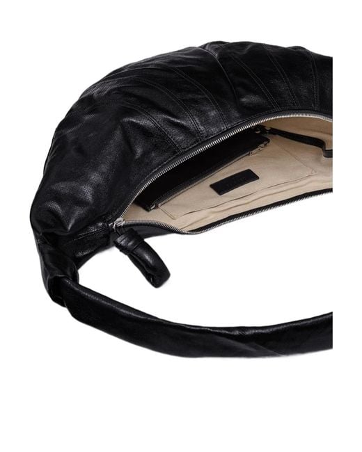 Lemaire Black Knot Detailed Large Croissant Shoulder Bag