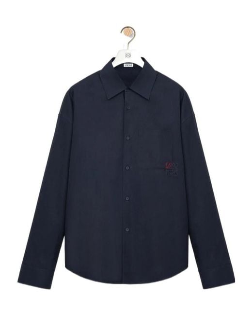 Loewe Blue Button-Up Regular Fit Shirt for men