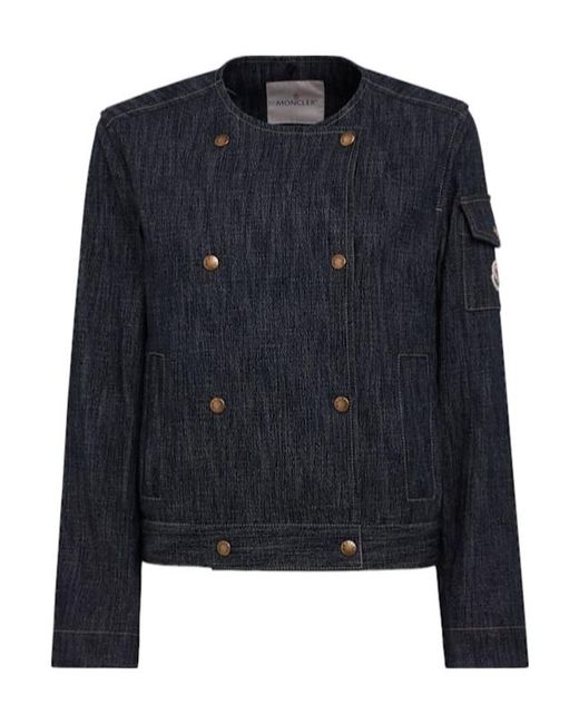 Moncler Blue Diervilla Cotton Blend Denim Jacket