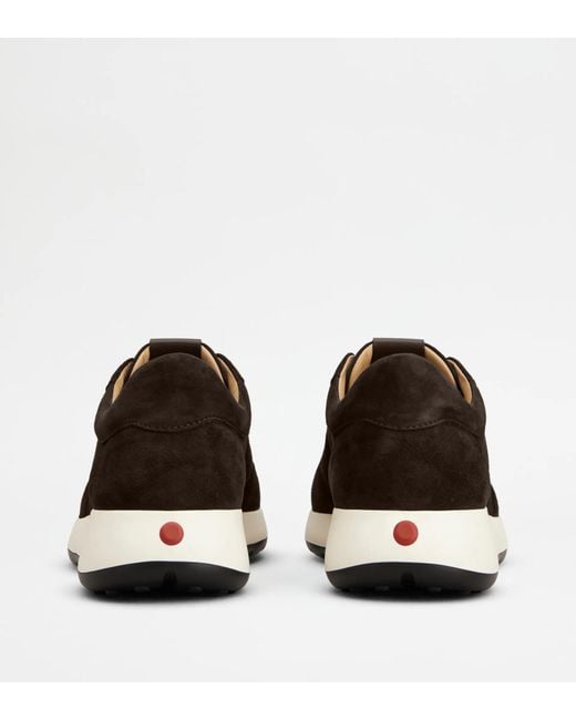 Tod's Brown Panelled Round Toe Sneakers for men