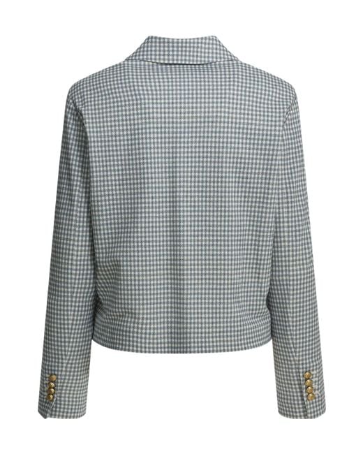 Circolo 1901 Blue Gingham Button-Front Jacket