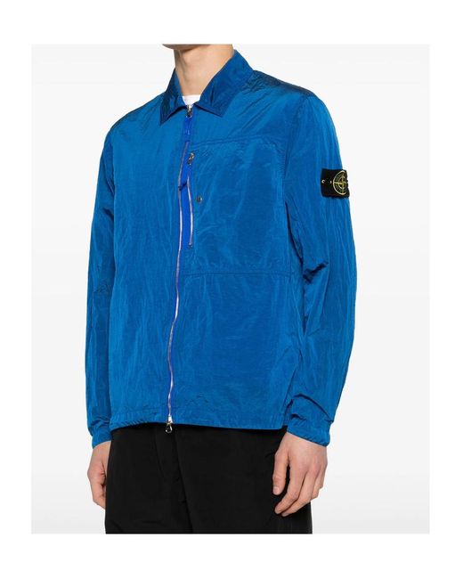Stone Island Blue Jackets for men