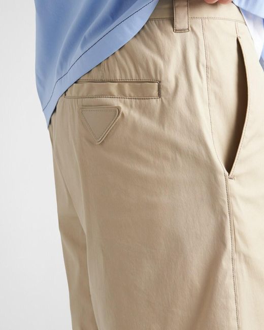 Prada Natural Logo-Patch Shorts for men