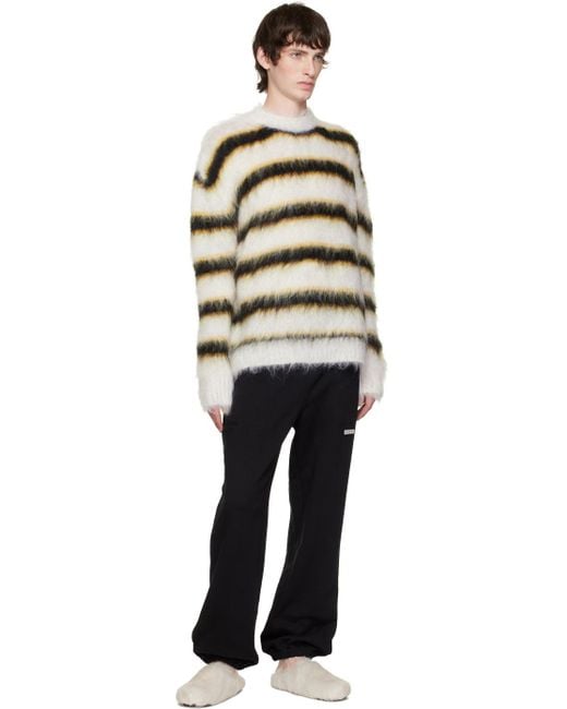 Marni White Round Toe Slip-On Slippers for men
