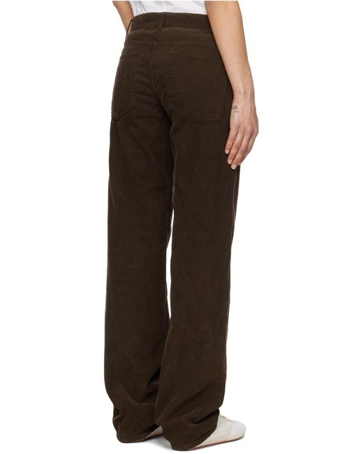 The Row Brown Fine Ribbed Trousers