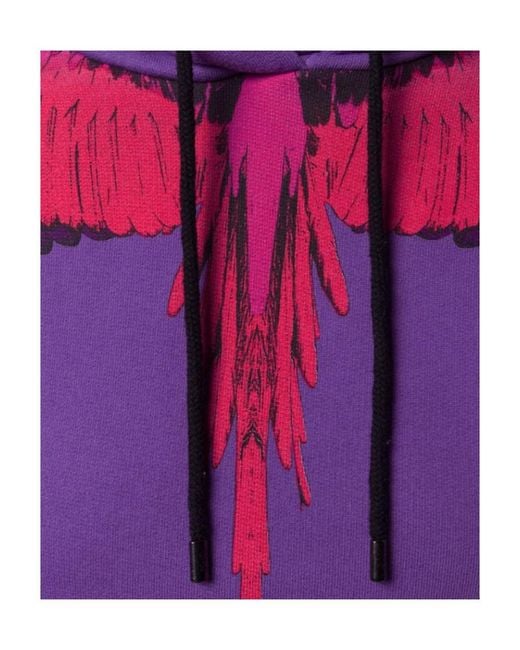 Marcelo Burlon Purple Wings Printed Hooded Sweater