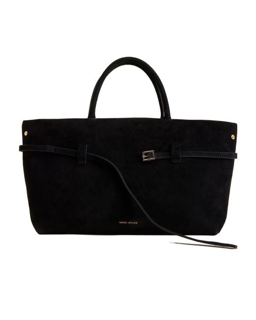 MANU Atelier Black Buckle Detailed Top Handle Bag