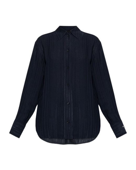 Victoria Beckham Blue Long-Sleeved Shirt