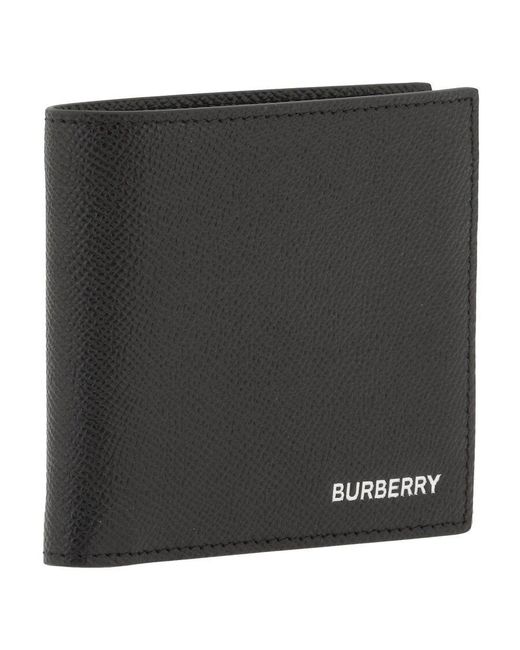 Burberry Black Grainy Leather International Bifold Wallet for men