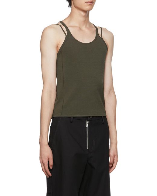Dion Lee Black Density Double-Strap Tank Top for men