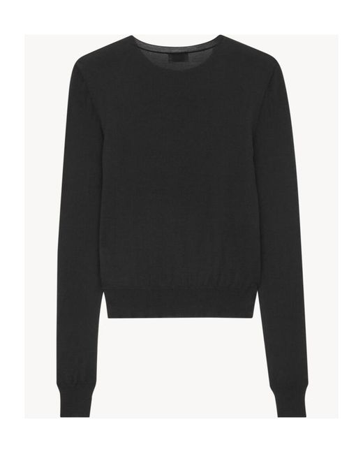 Saint Laurent Black Cassandre Crewneck Jumper