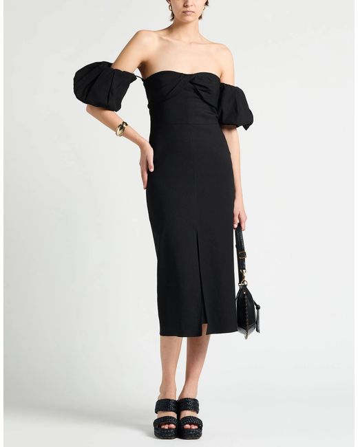 Isabel Marant Black Solid Color Short Sleeve Dress