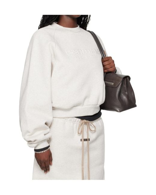 Fear Of God White Long-Sleeved Cropped Sweatshirt