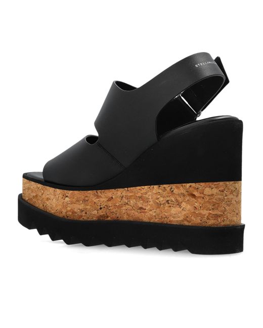 Stella McCartney Black Elyse Alter Mat Platform Sandals