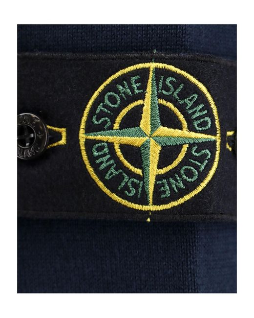 Stone Island Blue V-Neck Button-Up Cardigan for men