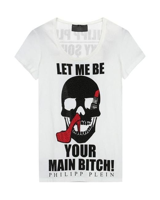 Philipp Plein White Logo Details T-Shirt